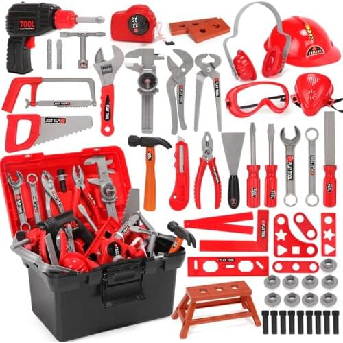 Childrens Toolbox Engineer Simulation Repair Tools Ax Carpentry Drill Screwdriver Repair Kit play Toy Set for kids Gift