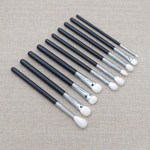 Professional Handmade Makeup Brushes Kit Soft Saikoho Goat Hair 10pcs Eye Shadow Blending Brush Eyeliner Make Up Brush Set