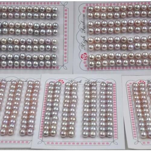Wholesale 1 Card good quality natural purple half drilled pearl 7mm