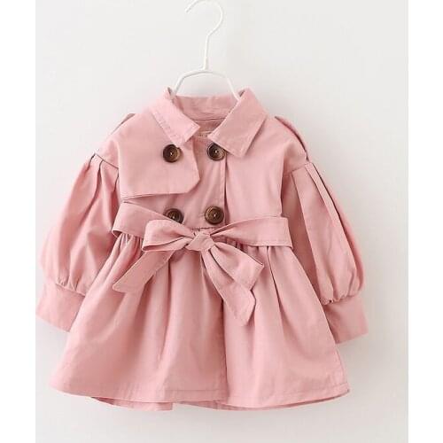 Autumn Baby Jacket Casaco Infantil Girl Baby Coat 2021 Spring Baby Trench Double Breast Windbreaker for Girl Kid Jacket For 1-4T