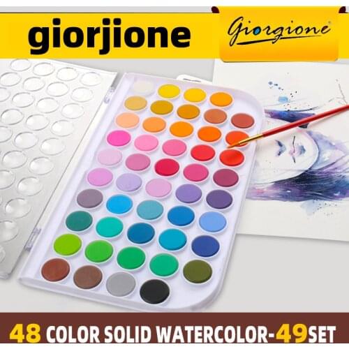 Giorgione 36 color solid watercolor gouache pigment beginner powders childrens fine art solid watercolor painting