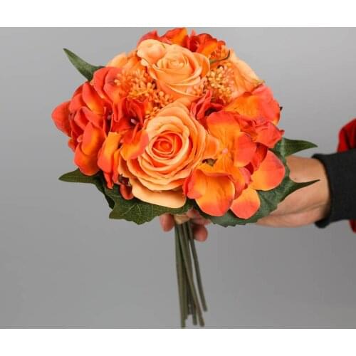 European Style Romantic Artificial Flowers High quality Roses Bridal Wedding Bouquet Hydrangea Bouquet