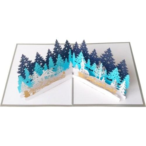 Merry Christmas Cards Christmas Tree Winter Gift Pop-Up Cards Christmas Decorati