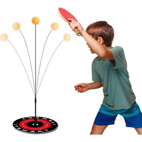 Table Tennis Trainer Elastic Shaft Portable Table Tennis Set With 2 Rackets And 3 Balls For Adults And Kids