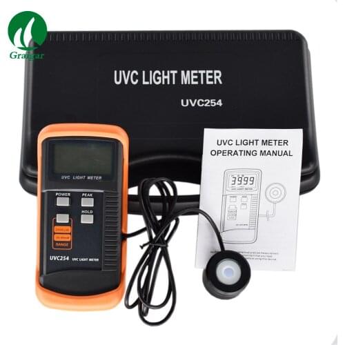 UVC254 UVC Light Meter Measurement of UV Radiation Intensity Radiometer Resolution ratio: 1uW/cm2