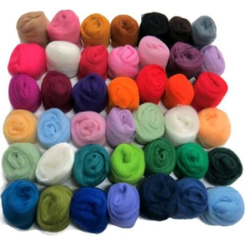 New Arrival 86 colors 5g/10g/20g/50g/100g Felting Wool Fibre Felt Fabric Felt Craft Toys Felting Wool Handmade Felting Craft