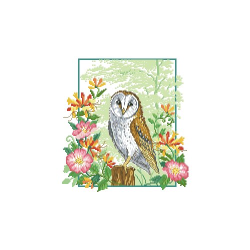 Cross stitch Handmade 14CT Counted Canvas DIY,Cross-stitch kits,Embroidery -Magazine-Branch Owl 33-34