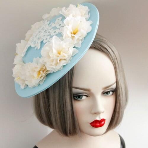 Yellow Party Hats with Different Flowers Girls Halloween Night Party Headwear Bridal Wedding Hairwear Birthday Hats T218