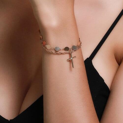 Yobest New womens cross bracelets&bangles jewelry chain bracelet adjustable chain bracelet accessory femme