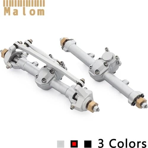 1/24 Metal Front and Rear Axle Set Anodized Assembled for RC Crawler Axial SCX24 90081 Chevrolet C10 B-17 Truck Upgrade