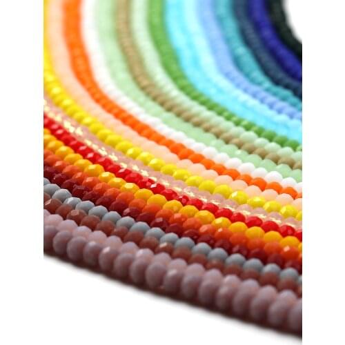 1 Strand Crystal Rondelle Beads Matte Opaque Colors Glass Beads for Jewelry Making Diy Handmade Jewelry Beading