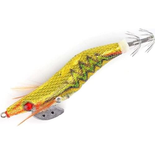 1PC Fishing Lure Squid Hook Luminous Wobblers Jigs Octopus Cuttlefish Wood Shrimp Hard Baits 3D Eyes