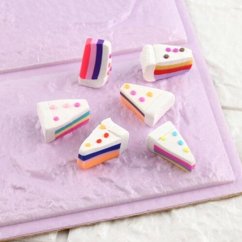 10pcs 12*21mm DIY Soft ceramics polymer clay Sandwich cake charms food cabochon jewelry making ornament decorative material