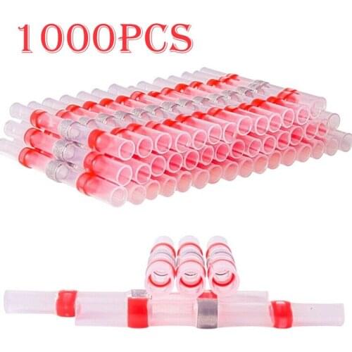 100/500/1000PCS Solder Seal Sleeve Wire Connectors Waterproof Heat Shrink Butt Connector Insulated Electrical Splices Terminals