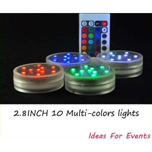 20pcs Multi Colors Remote controlled submersible Led light base waterproof Wedding Xmas Party Floralytes centerpiece Decoration