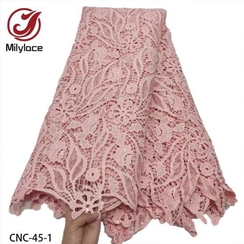 African Lace Fabrics High Quality Nigerian Cord Guipure Lace Fabrics Bride French Lace Fabric for Dress Sewing CNC-45