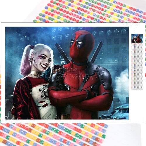 Diamond Painting Deadpool Marvel 5D DIY Art Clown Woman Mosaic Embroidery Hobby Full Drill Wall Sticker Home Decor Mural Gifts