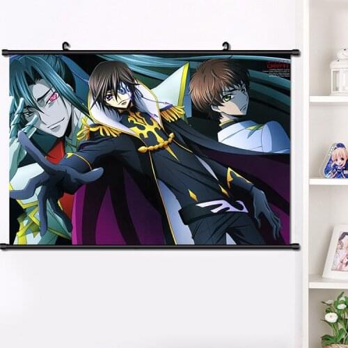 Anime CODE GEASS Lelouch Lamperouge Kallen Cosplay Wall Scroll Mural Poster Wall Hanging Poster Home Decor 40×60cm