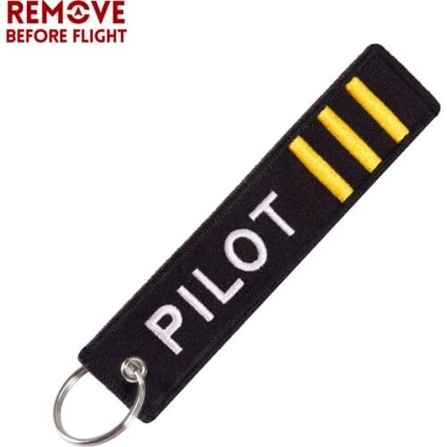 Remove Before Flight Keychains Jewelry Embroidery Co-Pilot Key Chain for Aviation Gifts Luggage Tag Label Fashion Keychains