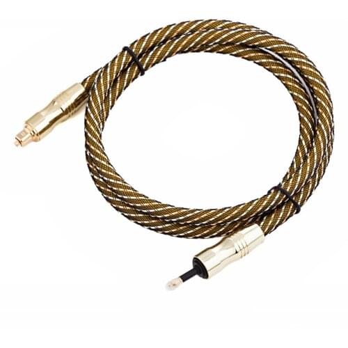 Digital Optical Audio Cable, Male to Male Gold Nylon Braided Fiber Optic Cord for Home Theater, Sound Bar, TV, PS4, Xbox, VD/CD