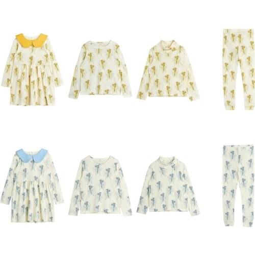 Kids Clothes Sets Mini Brand 2021 New Autumn Toddler Girls T-shirts Floral Infant Baby Clothing Boys Outfit Pants Tops Tees