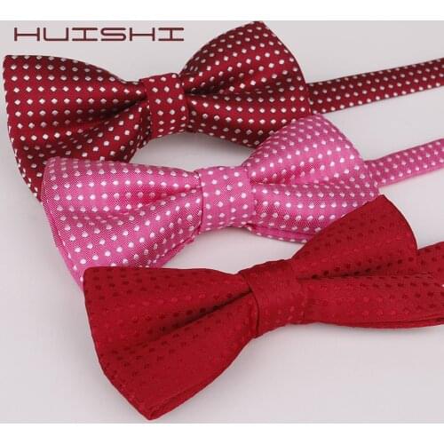 HUISHI Kids Bow Tie High Quality Flexible Young Bowtie Smooth Necktie Soft Matte Butterfly Decorative Pattern Solid Color Ties