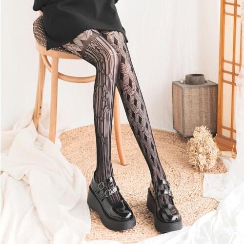 DOIAESKV New Sweet Lolita Stripe Nylon Stocking Women Sexy Thin Pantyhose White Fishnet Stockings Tights Cosplay Club Party Wear