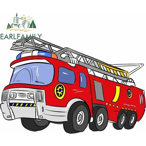 EARLFAMILY 13cm x 8.8cm For Feuerwehrauto Scratch-Proof Car Stickers Fashion Fine Decal Anime Car Door Protector Decoration