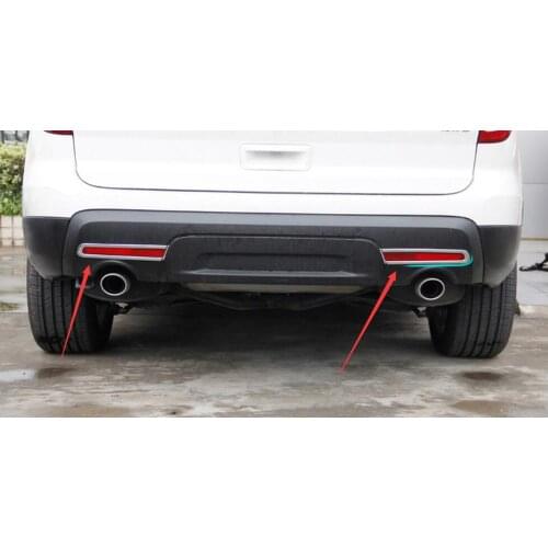 Chrome Rear Fog Light Foglamps Frame Cover Trim 2pcs For Ford Explorer 2011 2012 2013 2014 2015