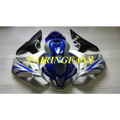 Injection Fairing kit for HONDA CBR600RR F5 07 08 CBR 600 RR CBR 600RR CBR600 2007 2008 Silver blue Fairings set+gifts HJ37