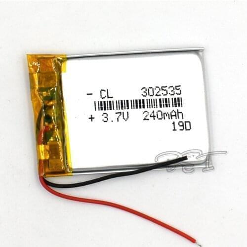 10Pcs 3.7V lithium Navigator Rechargeable Li-polymer battery 302535 240mAh Li-Po MP4 batteries GPS MP3 MP5 Li-ion Cell