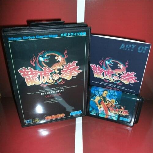 MD games card - Art of Fighting Japan Cover with Box and Manual for MD MegaDrive Genesis Video Game Console 16 bit MD card
