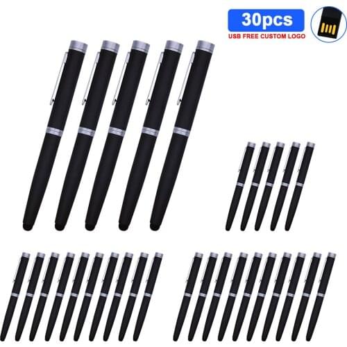 Metal 30pcs free logo USB 2.0 64GB 128GB Real capaciteit usb flash drive pendrive 16GB 32GB 8gb pen drive u disk memory stick