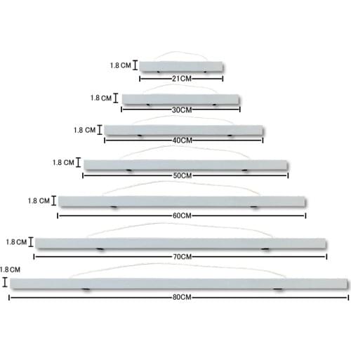 Minimalist White Wood Strong Magnetic Poster Hanger Frame Wood Hanger Frame Painting Photo Frame Canvas Scroll Wall Magnet Frame