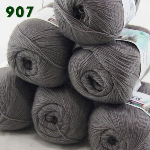 Lot of 6 Skeins Fine Lace Soft Wool Acrylic Cashmere Yarn Knittin Bramble Berry Mocha Gray 238-907-6