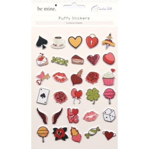 CRZCrafter Puffy Motif Stickers Valentines Self Adhesive Embellishments DIY Craft For Scrapbooking Cardmaking Journal Decoration