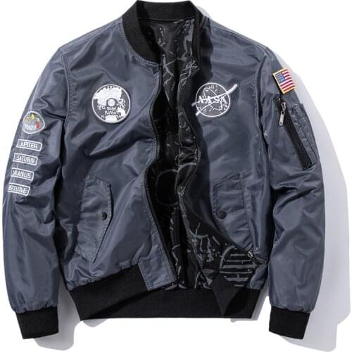 2021 New double-sided mens casual sports jacket coat autumn and winter air force flight suit youth fashion large