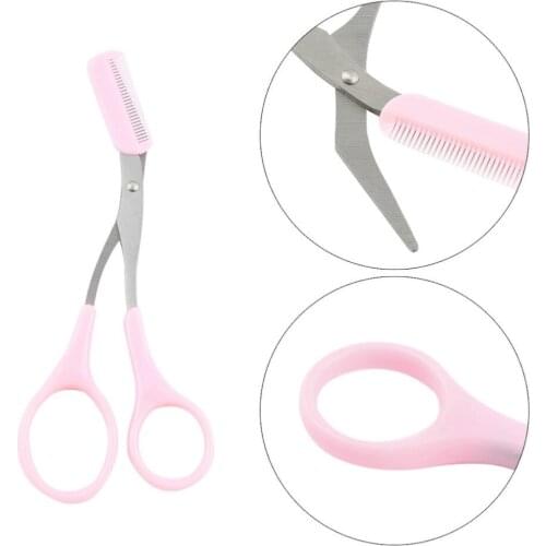 Eyebrow Scissors Trimmer Eyelash Thinning Shears Comb Shaping Eyebrow Grooming