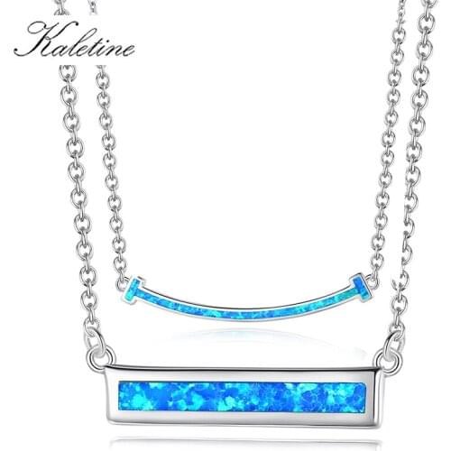 KALETINE Classic 925 Sterling Silver Thin Arc Bar Pendant Necklace Women Men Collier Sautoir Long Bijoux Femme Vintage Jewelry