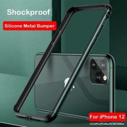 Shockproof Metal Case For iPhone 12 11 Pro Max Coque X XR XS MAX SE 2020 6 7 8 Plus Aluminum Bumper Silicone Cover Luxury Case