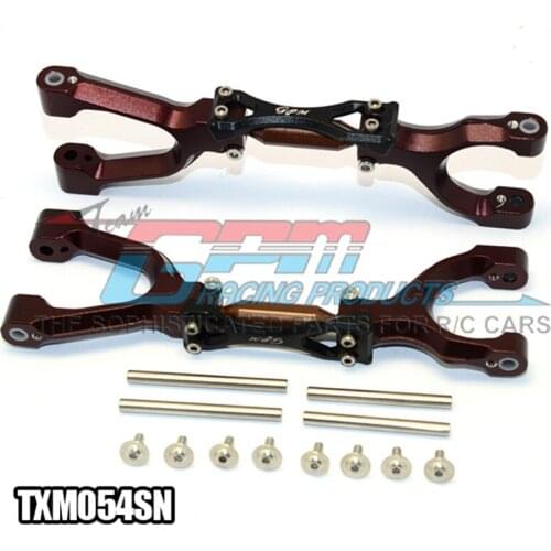 GPM SPRING STEEL + ALUMINUM SUPPORTING MOUNT WITH FRONT / REAR UPPER ARMS SET For TRAXXAS X-MAXX RC Upgrade