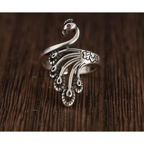 Retro Adjustable Knitting Loop Crochet Loop Knitting Ring Fish Phoenix Finger Wear Thimble Yarn Fingering Sewing Accessories