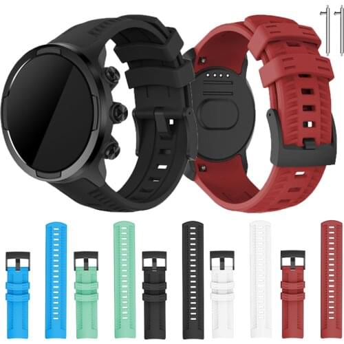 24mm Soft Silicone Watch Band Strap for SUUNTO 9 Baro Bands Outdoor Sport Silicone Smartwatch Belt for SUUNTO 9 Watchs Accessory