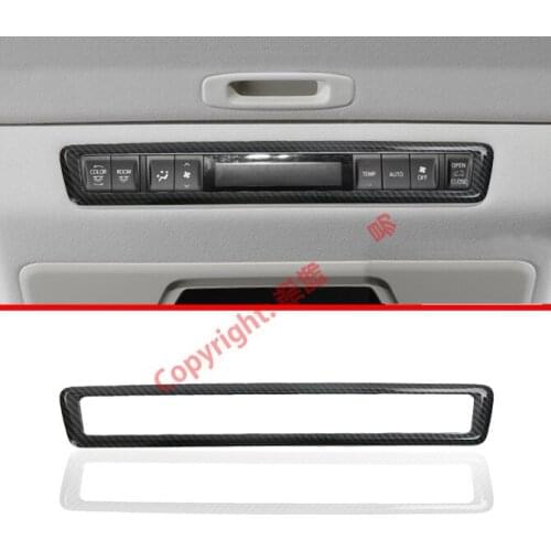 Carbon Fiber Style Interior Rear Air-condition Control Cover Trim For Toyota Alphard Vellfire AH30 2016 2017 2018 2019 2020