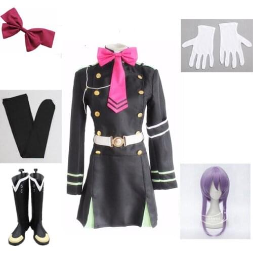 Japanese seraph anime from the end owari no hiph hiiragi shinoa cosplay costumes complete uniform ensemble Seraph of the end