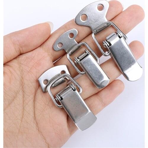 1pc Stainless Steel Hasp Cabinet Boxes Spring Loaded Latch Catch Toggle Hasp For Sliding Door Simple Window Hardware Tool