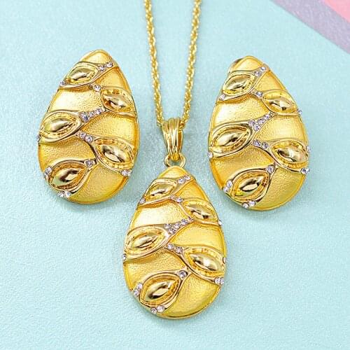 ZEA Dear Jewelry Big Jewelry Set For Women Earrings Necklace Pendant Cubic Zirconia Water Drop Jewelry Findings For Engagement