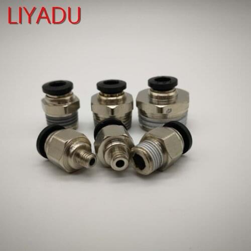 10PCS Pneumatic Fittings PC6 Male thread -3/8 1/2 03 04 to Tube push air tube Straight connection 6mm