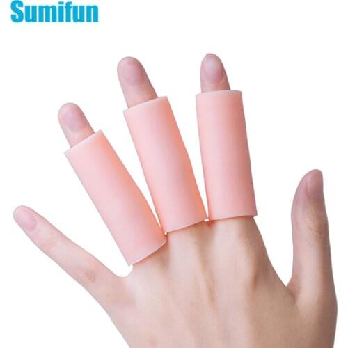 2pcs Finger Sleeves Protectors Silicone Thumb Finger Protection For Toe Hand Eczema Cracking Corn Injured Foot Care Tool C1534