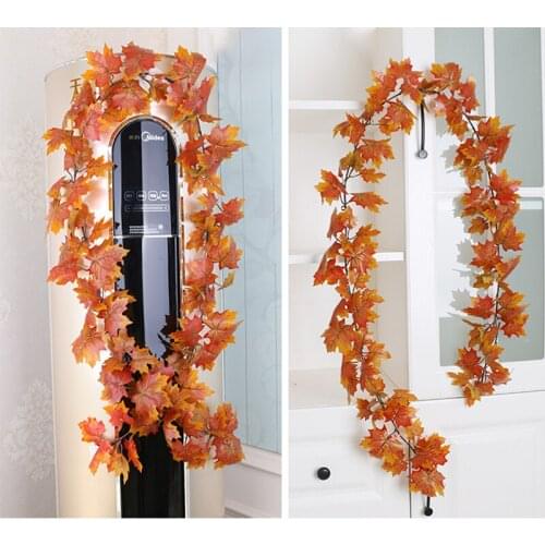 240cm Artificial Vine Hanging Red Maple Leaf Fake Garland Plants DIY Home Garden Party Decoration